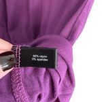 The Limited  Purple Scrunched Pleated Neck Short Sleeve Shirt Photo 5