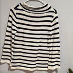 Chico's Black and White Striped Cowl Neck Sweater Photo 5