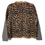 THML Leopard Print Sweatshirt Gray Contrast Sleeves Size Medium Photo 4