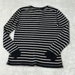 Lauren Ralph Lauren Striped Knit Henley Size Medium Black Photo 3