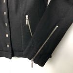 Bandolino Embellished Shoulder Fitted Jacket with Faux Leather Detail Black Photo 5