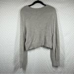 Aerie Cream Taupe Fuzzy Crop Button Cardigan Photo 4