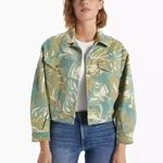 MOTHER The Fly Away Denim Jacket in Tropical Camo XS Photo 0