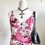 Pink Floral Tank‎ Top, Y2K, Coquette, Boho, Fairycore, Soft Girl, Small Photo 1