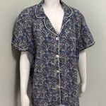 Bedhead Floral Pajama Button Front PJ Shirt 2X Purple Photo 0