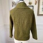 J.Crew Green Wool Horn Button Cropped Cardigan Sweater M Photo 5