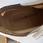 Lucky Luika Knit Sneakers Women's Size 8M Beige Tan Leather‎ Trim Slip On Photo 13