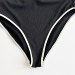 Jessica Simpson [] Black White Ribbed High Waisted Bikini Bottom NWT Size Large L Photo 6