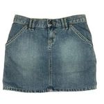 Old Navy Vintage Low-Rise Denim Skirt Carpenter-Style 29 Waist Size 1 Y2K Photo 0