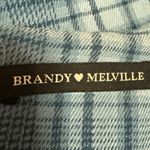 Brandy Melville Cara Blue Checkered Plaid Zipper Mini Straight Pencil Skirt Sz 0 Photo 3