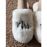 Shiraleah  White Faux Fur MRS. Wifey Honeymoon Wedding Bridal Slippers L/XL 9-11 Photo 1