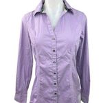 EXPRESS Purple Collared Cotton Casual Long Sleeve Button Down Shirt Top Size M Photo 0