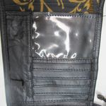 J.L. SALDIVAR Tooled Leather Black Trifold Crossbody Boho Western Purse Photo 3