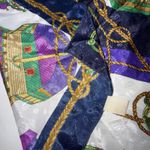 Vintage Nautical Sailboat Flags Chain Print Blue Gold Silk Square Royal Scarf Red Photo 12