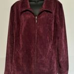 Christopher & Banks Christopher Banks Corduroy Jacket XL Purple Wine Zip Front Casual Long Sleeve Photo 0