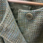 Deadstock VNT id/entity 'Garden' Metallic Fleck Greens Tweed Belted Blazer: 10 Green Photo 3