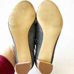 Talbots  Hillary Denim Chambray Ankle Lace Up Peep Toe Pumps Women's Size 6.5 EUC Photo 3