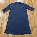 Eileen Fisher  Caridgan Womens Small Steel Blue Jersey 3/4 Sleeve Long Open Top Photo 3