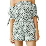 Milly ZOEY Palm Tree Print Cotton Romper Off the Shoulder Size 12 Photo 1