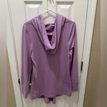 PAJAMAGRAM Lavender zip up hooded night shirt size Large Purple Photo 4