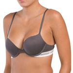 CALVIN KLEIN Grey Grace Push Up Plunge Bra Photo 0