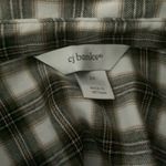 cj banks  womens quarter button multi plaid flannel long sleeve shirt size 1X Photo 3