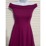 Lulus Season of Fun Off The Shoulder Mini Skater Magenta Pink Purple Dress XS Photo 13