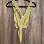 Urban Outfitters  Yellow White Criss Cross Tie Back Swirl Crop Top, M NWOT Photo 6