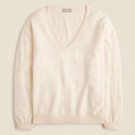 J.Crew NWT Cashmere Relaxed V-neck Sweater in Heather Muslin Oversize Pullover S Photo 0