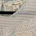 Passport White Lace Trim Ruffle Sleeve Sheer Boho Top Juniors XL Size undefined Photo 1