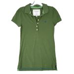 American Eagle  Shirt Juniors Small Green Eagle Polo Casual‎ Preppy Retro Y2K Photo 0