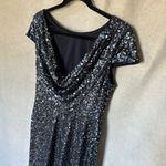 Calvin Klein  Navy Blue Sequin Maxi Gown Dress Gala Wedding Guest size 10 Photo 4