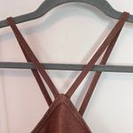 Intermix NEW Ruthie Metallic Knit Halter Mini Dress Party Cocktail Holiday Beige Photo 4