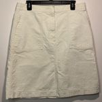 J.Crew - Midi Front Slit Light Khaki Skirt w/ Large Pockets 100% Cotton- Size 12 Photo 0