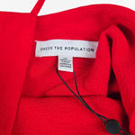 Dress the Population Red Rouge Stevie V Neck Wide Leg Belt Jumpsuit Size Medium Photo 12