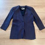 Max Mara  Women’s Purple Italian Two Button Linen Blazer Longline Size 6 Photo 0