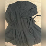 ASOS  Black Cotton Wrap Dress Short Size 4 Photo 5