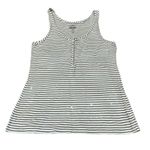 Old Navy  szS tan/white stripped tank w/sequins on front raw edges on trim EUC Photo 0