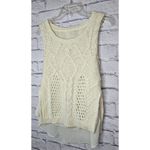 Anthropologie Moth cream cable knit boho cotton crochet top vest small Photo 1