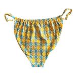 We Wore What Metallic Geo Bikini Set Ruched Bottom Claudia Top Orange Blue Large Photo 8