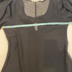 Women’s Black Sheer Flowy High Low Blouse Cut Out Back Sz Sm Elastic Cuffs Photo 4