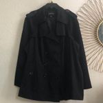 London Fog  Black double-breasted midi trench coat jacket long sleeve-3X Photo 0