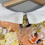 Allegra K Floral Cap Sleeve Ruffle Peter Pan Collar Top Blouse Size L Cottage Photo 5