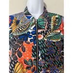 Molly Bracken Lili‎ Sidonio Tropical Floral Bomber Jacket Colorful Abstract Print Size L Photo 5