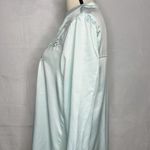 Miss Elaine Nightgown Aqua Satin Embroidered Floral Gown Sz S Photo 5