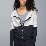 Lululemon  After Class Cardigan Heathered Beige & Black Size 4 Photo 0