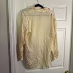 Anne Carson  Vintage Light Cream Crinkled Silk Button-Down Shirt M Photo 4
