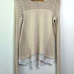 White House | Black Market WHBM| Oatmeal Colored Back Tie Sweater sz S Photo 0