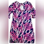 Lilly Pulitzer Fiesta Dress Nauti Navy Beyond the Sea Coral Print Photo 6