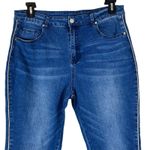 K. Jordan Skinny Jeans Womens 16 Dark Wash High Rise Silver Trim Stretch Classic Blue Photo 1